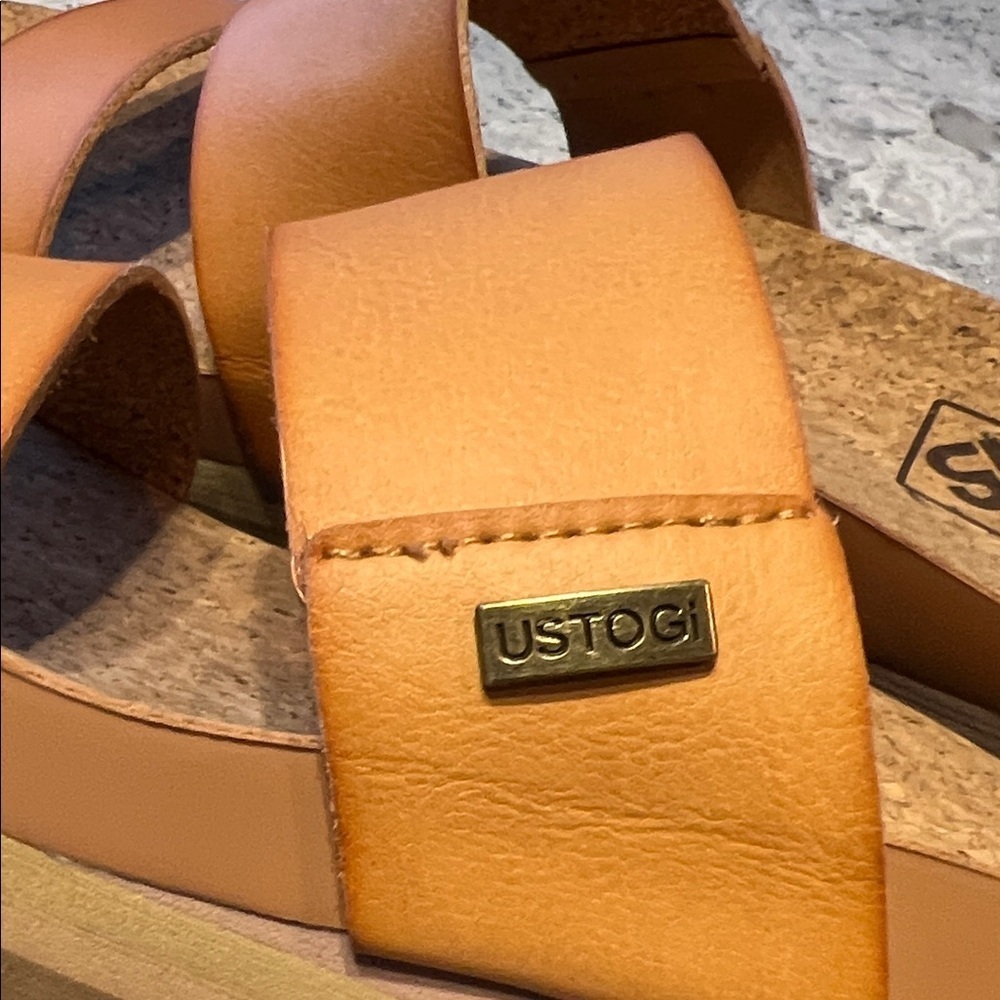 Ustogi NWOB USTOGI Tan Slide Tan Sandals Size 6 - Picture 8 of 8